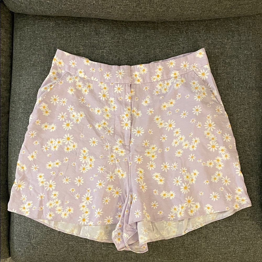 ASOS Lavender Floral High Waist Shorts